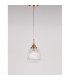 Mond 15cm Dome Pendant Ceiling Light Satin Gold Metal Clear Glass LED E14-3