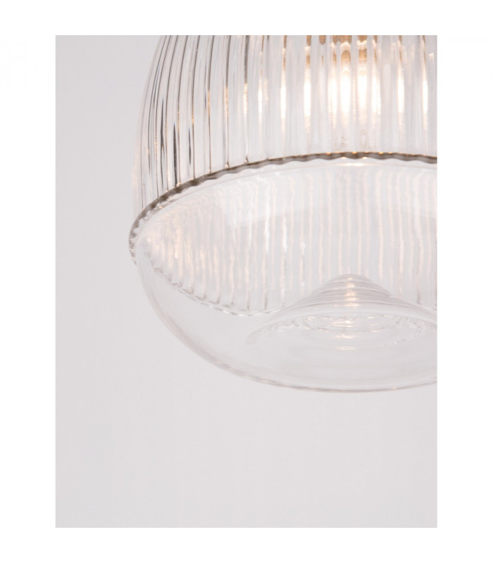 Mond 15cm Dome Pendant Ceiling Light Satin Gold Metal Clear Glass LED E14-5