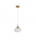Mond 18cm Dome Pendant Ceiling Light Satin Gold Metal Clear Glass LED E14-1