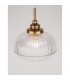 Mond 18cm Dome Pendant Ceiling Light Satin Gold Metal Clear Glass LED E14-3