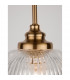 Mond 18cm Dome Pendant Ceiling Light Satin Gold Metal Clear Glass LED E14-4