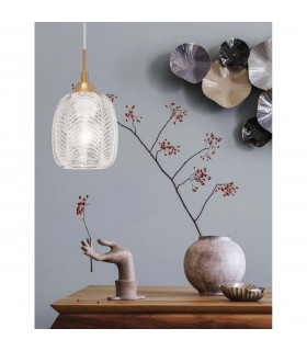 Vario Dome Pendant Ceiling Light Clear Glass Satin Gold Metal LED E27-2