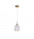 Vario Dome Pendant Ceiling Light Clear Glass Satin Gold Metal LED E27-3