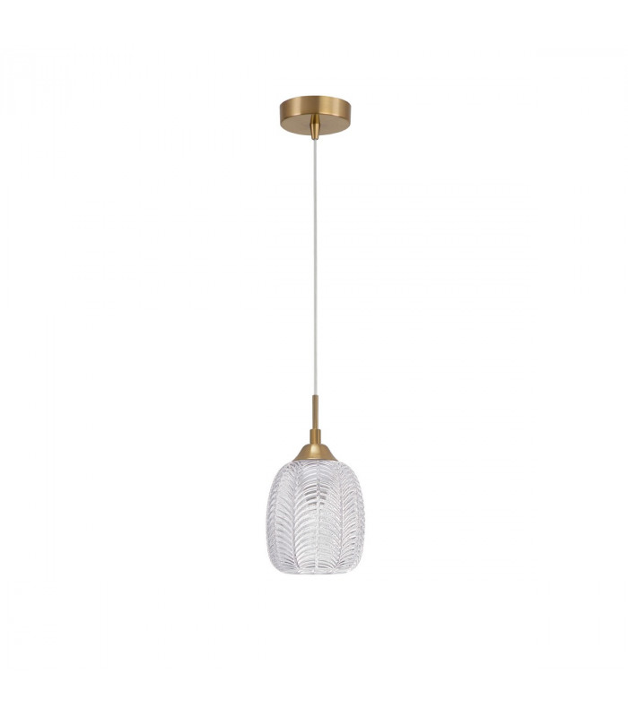 Vario Dome Pendant Ceiling Light Clear Glass Satin Gold Metal LED E27-3