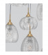 Vario 6 Light Cluster Pendant Ceiling Light Clear Glass& Satin Gold Metal LED E27-3