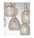 Vario 6 Light Cluster Pendant Ceiling Light Clear Glass& Satin Gold Metal LED E27-4