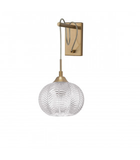 Vario Dome Wall Lamp Clear Glass Satin Gold Metal LED E27-1