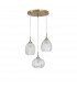 Vario 3 Light Cluster Pendant Ceiling Light Clear Glass Satin Gold Metal LED E27-1