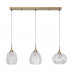 Vario 3 Light Bar Pendant Ceiling Light Clear Glass Satin Gold Metal LED E27-1