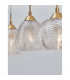 Vario 3 Light Bar Pendant Ceiling Light Clear Glass Satin Gold Metal LED E27-3