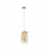Grani Integrated LED Pendant Ceiling Light Brushed Gold Steel Amber Gold Glass LED 1x4W 118Lm 3000K-1