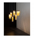 Grani 6 Light Bar Pendant Ceiling Light Brushed Gold Steel Amber Gold Glass LED 6x4W 535Lm 3000K-2