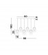 Grani 6 Light Bar Pendant Ceiling Light Brushed Gold Steel Amber Gold Glass LED 6x4W 535Lm 3000K-6