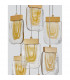 Grani 7 Light Cluster Pendant Ceiling Light Brushed Gold Steel Amber Gold Glass LED 7x4W 637Lm 3000K-5