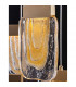 Grani 7 Light Cluster Pendant Ceiling Light Brushed Gold Steel Amber Gold Glass LED 7x4W 637Lm 3000K-6