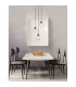 Nord 3 Light Cluster Pendant Ceiling Light Clear Glass Brown Metal Base Brown Fabric Wire LED E14-2