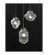 Nord 3 Light Cluster Pendant Ceiling Light Clear Glass Brown Metal Base Brown Fabric Wire LED E14-3