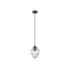 Nord 15cm Dome Pendant Ceiling Light Clear Glass Brown Metal Base Brown Fabric Wire LED E14-1