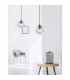 Nord 18cm Dome Pendant Ceiling Light Clear Glass Brown Metal Base Brown Fabric Wire LED E14-2