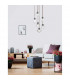 Nord 6 Light Cluster Pendant Ceiling Light Clear Glass Brown Metal Base Brown Fabric Wire LED E14-2