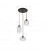 Devon 3 Light Cluster Pendant Ceiling Light Clear Glass Brown Metal Base Brown Fabric Wire LED E14-2