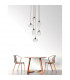 Devon 6 Light Cluster Pendant Ceiling Light Clear Glass Brown Metal Base Brown Fabric Wire LED E14-2