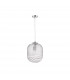 Ficato 24.5cm Globe Pendant Ceiling Light Chrome Metal Clear Glass LED E27-1
