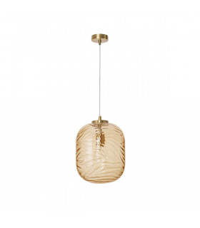 Ficato 24.5cm Globe Pendant Ceiling Light Brass Metal Champagne Glass LED E27-1