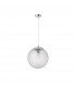 Ficato 30cm Globe Pendant Ceiling Light Chrome Metal Clear Glass LED E27-1