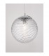 Ficato 30cm Globe Pendant Ceiling Light Chrome Metal Clear Glass LED E27-4