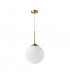 Athena 25cm Globe Pendant Ceiling Light Opal Glass Brass Metal LED E27-1