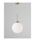Athena 25cm Globe Pendant Ceiling Light Opal Glass Brass Metal LED E27-5