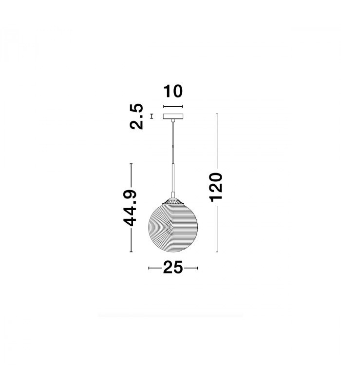 Athena 25cm Globe Pendant Ceiling Light Smoky Grey Glass Matt Black Metal LED E27-6