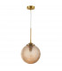 Athena Globe Pendant Ceiling Light Champagne Glass Brass Metal LED E27-1