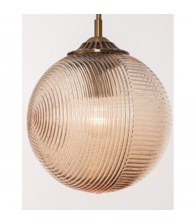 Athena Globe Pendant Ceiling Light Champagne Glass Brass Metal LED E27-2
