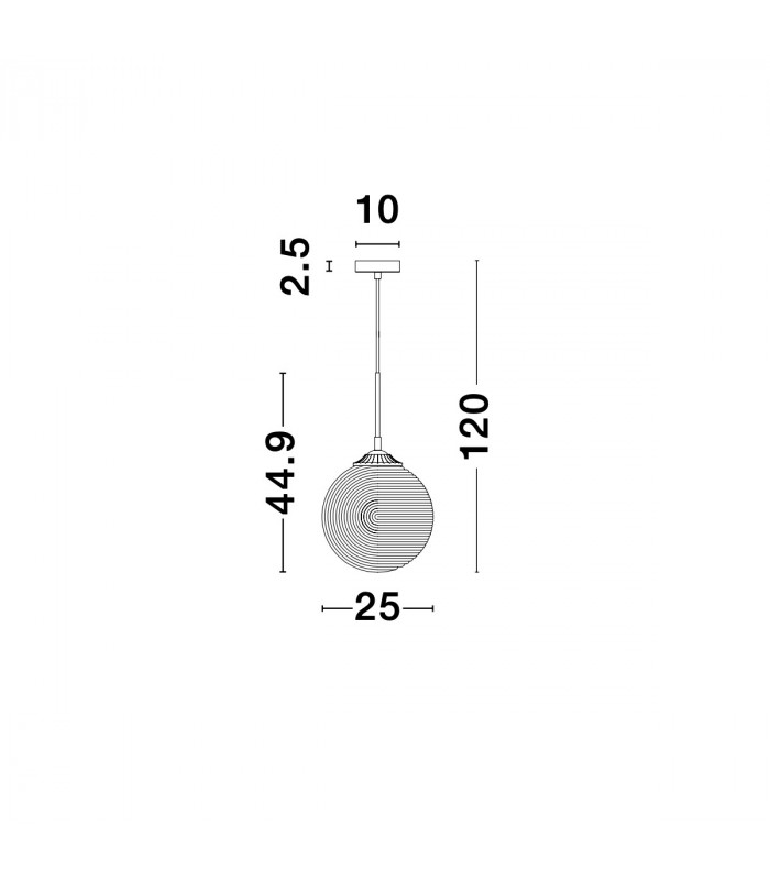 Athena Globe Pendant Ceiling Light Champagne Glass Brass Metal LED E27-8