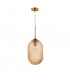 Athena Globe Pendant Ceiling Light Champagne Glass Brass Metal LED E27-1