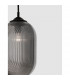 Athena 22.5cm Globe Pendant Ceiling Light Smoky Grey Glass Matt Black Metal LED E27-3