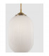Athena 22.5cm Globe Pendant Ceiling Light Opal Glass Brass Metal LED E27-2