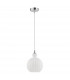 Odell 15cm Globe Pendant Ceiling Light Chrome Aluminium Opal Glass LED E14-1