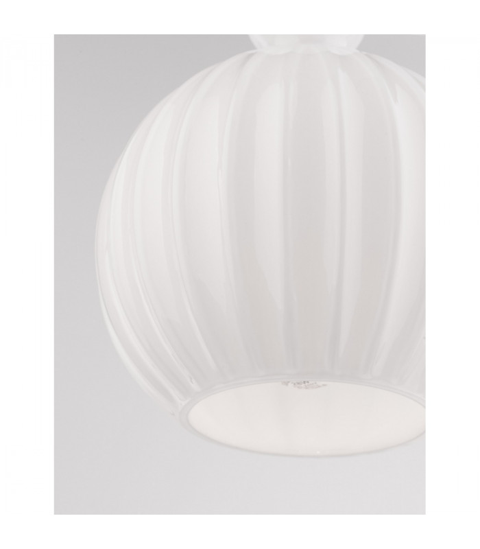 Odell 15cm Globe Pendant Ceiling Light Chrome Aluminium Opal Glass LED E14-4