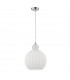 Odell Globe Pendant Ceiling Light Chrome Aluminium Opal Glass LED E27-1