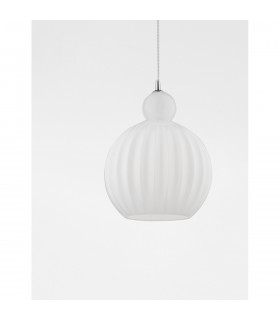 Odell Globe Pendant Ceiling Light Chrome Aluminium Opal Glass LED E27-2