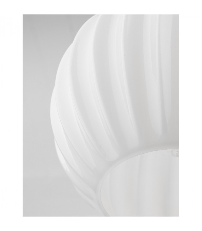 Odell Globe Pendant Ceiling Light Chrome Aluminium Opal Glass LED E27-5