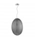 Hector Globe Pendant Ceiling Light Chrome Metal Smoky Grey Glass LED E27-1
