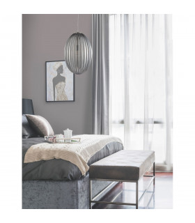 Hector Globe Pendant Ceiling Light Chrome Metal Smoky Grey Glass LED E27-2