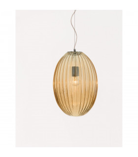Hector Globe Pendant Ceiling Light Chrome Metal Champagne Glass LED E27-2