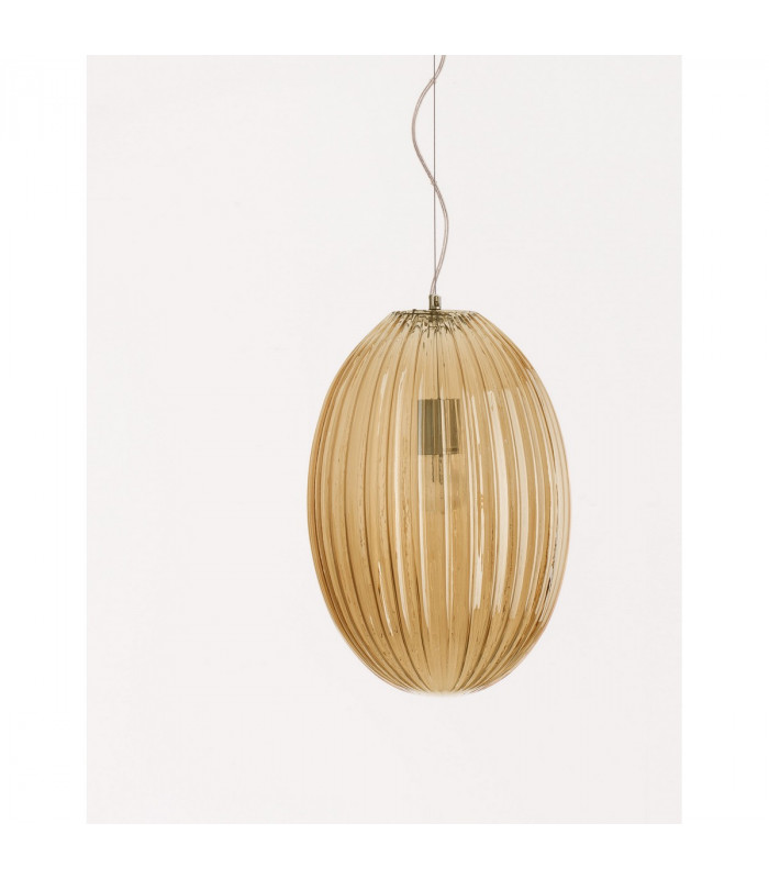 Hector Globe Pendant Ceiling Light Chrome Metal Champagne Glass LED E27-3