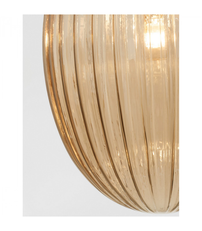 Hector Globe Pendant Ceiling Light Chrome Metal Champagne Glass LED E27-4