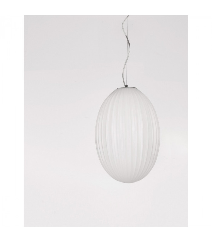 Hector Globe Pendant Ceiling Light Chrome Metal Opal Glass LED E27-2